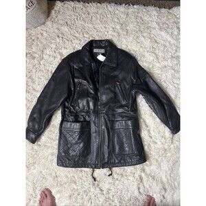 Siena Studio Vintage Genuine Leather Gold Zipper Jacket Size Medium